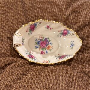Lenox Floral Oval Dish with Gold Trim